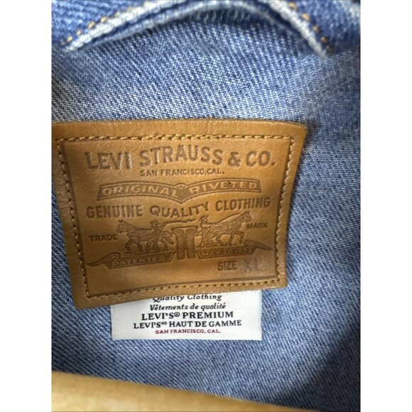 Levi’s Premium XL Denim Trucker Jacket Men’s Blue Lyocell Blend Relaxed Fit - Picture 4 of 9